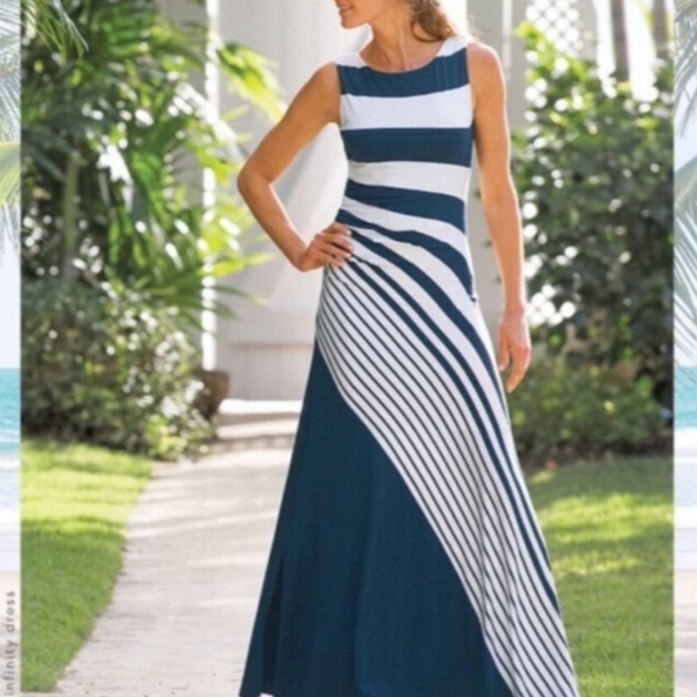 Soft Surroundings Navy Blue Maxi Dress